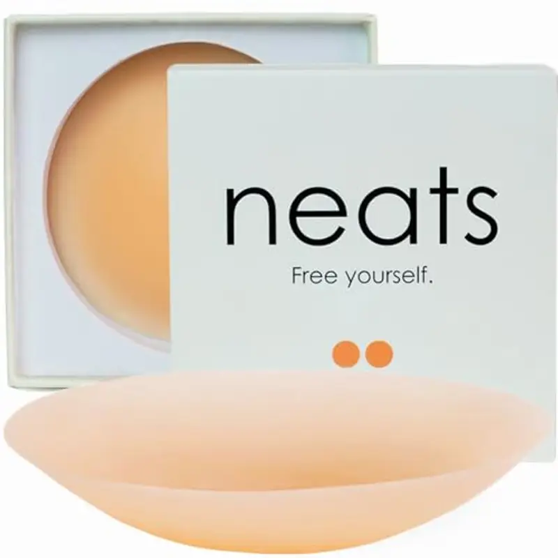 NEATS Copricapezzoli da Donna, Reggiseno Invisibile Adesivo Riutilizzabile in Silicone Ipoallergenico, Nipple Covers Capezzolo Copre Petalo (Champagne, 8cm)