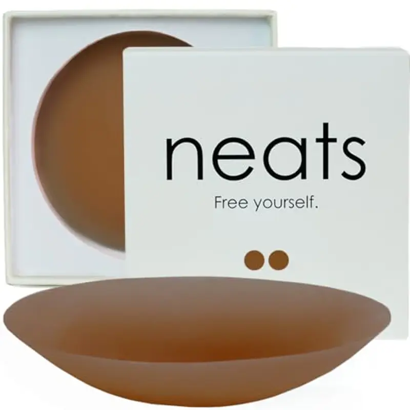 NEATS Copricapezzoli da Donna, Reggiseno Invisibile Adesivo Riutilizzabile in Silicone Ipoallergenico, Nipple Covers Capezzolo Copre Petalo (Mocha, 10cm)