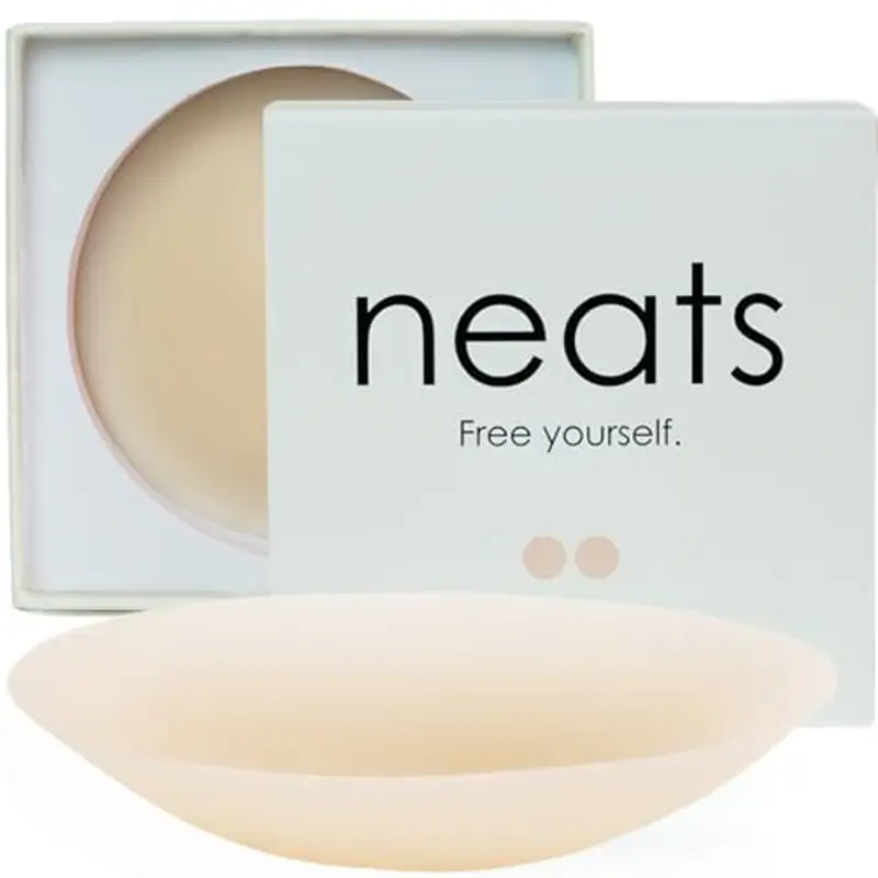 NEATS Copricapezzoli da Donna, Reggiseno Invisibile Adesivo Riutilizzabile in Silicone Ipoallergenico, Nipple Covers Capezzolo Copre Petalo (Pearl, 10cm)