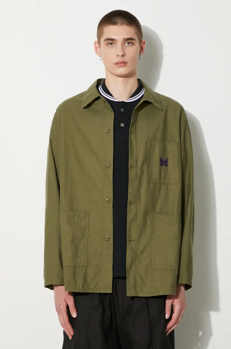 camicia in cotone D.N. Coverall uomo colore verde OT179