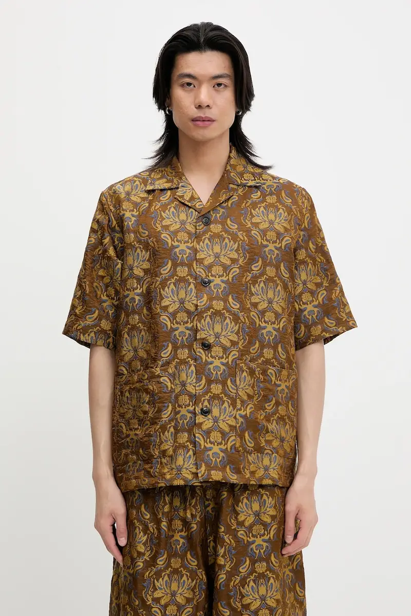 camicia x Kae Tanaka Cabana uomo colore marrone QV430