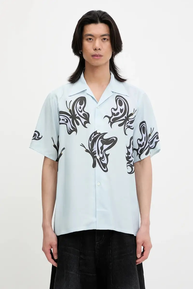 camicia x Kae Tanaka S/S One-Up uomo colore blu QV432