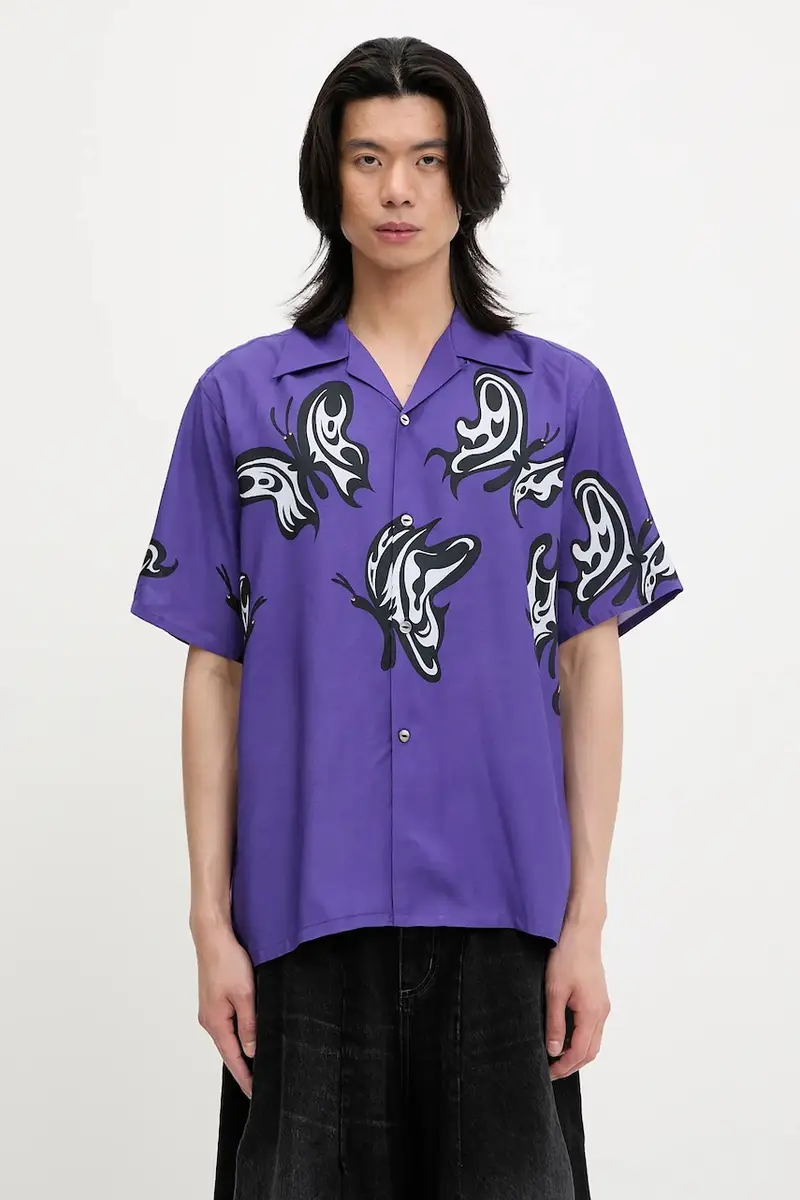 camicia x Kae Tanaka S/S One-Up uomo colore violetto QV432