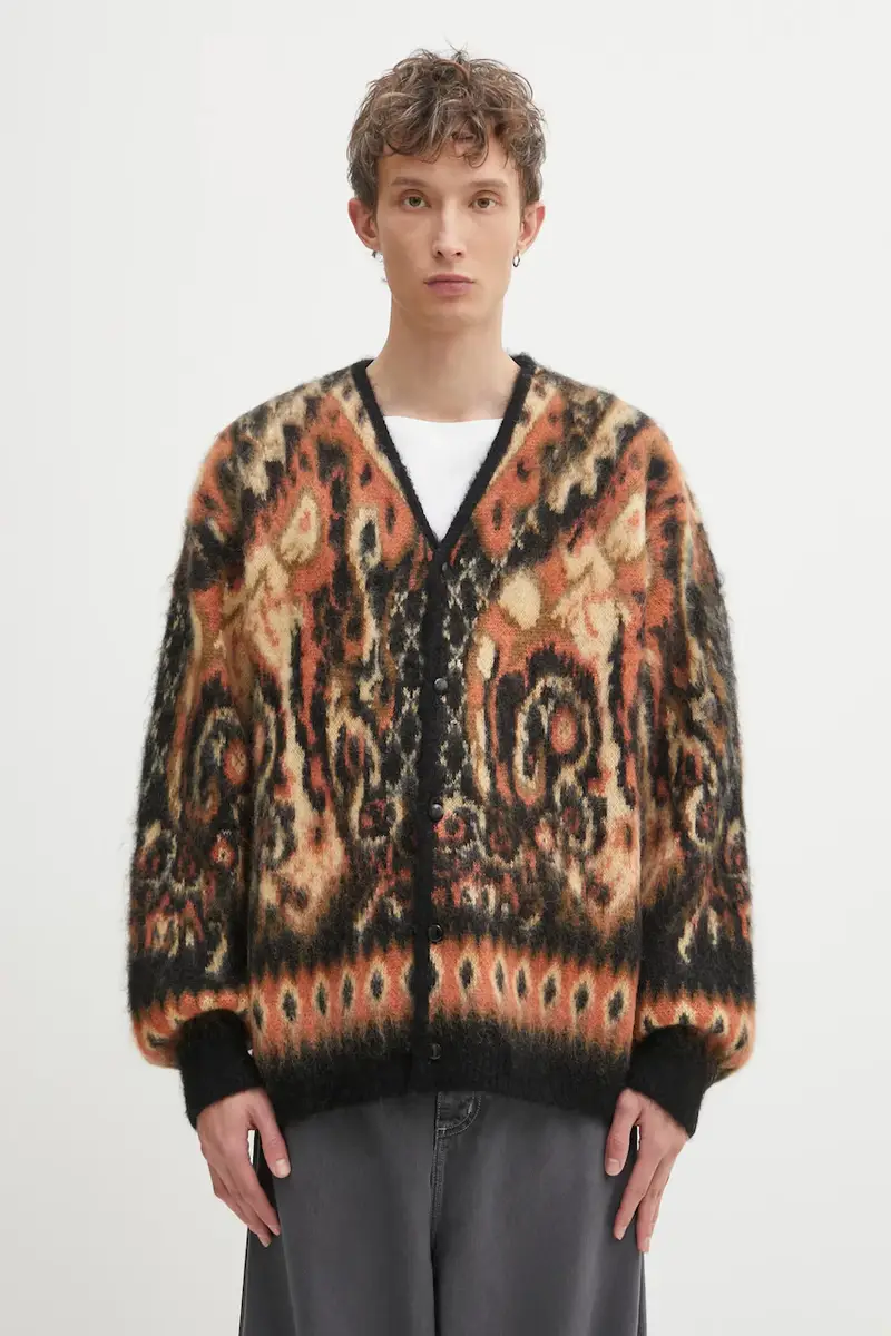 cardigan con mohair Paisley colore beige RW356