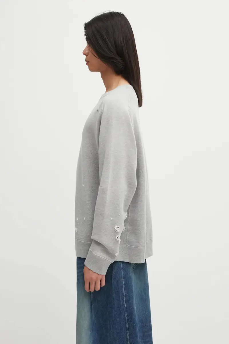 felpa in cotone Deconstructed uomo colore grigio RW336 miniatura 2