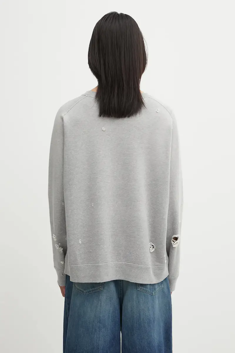 felpa in cotone Deconstructed uomo colore grigio RW336 miniatura 3