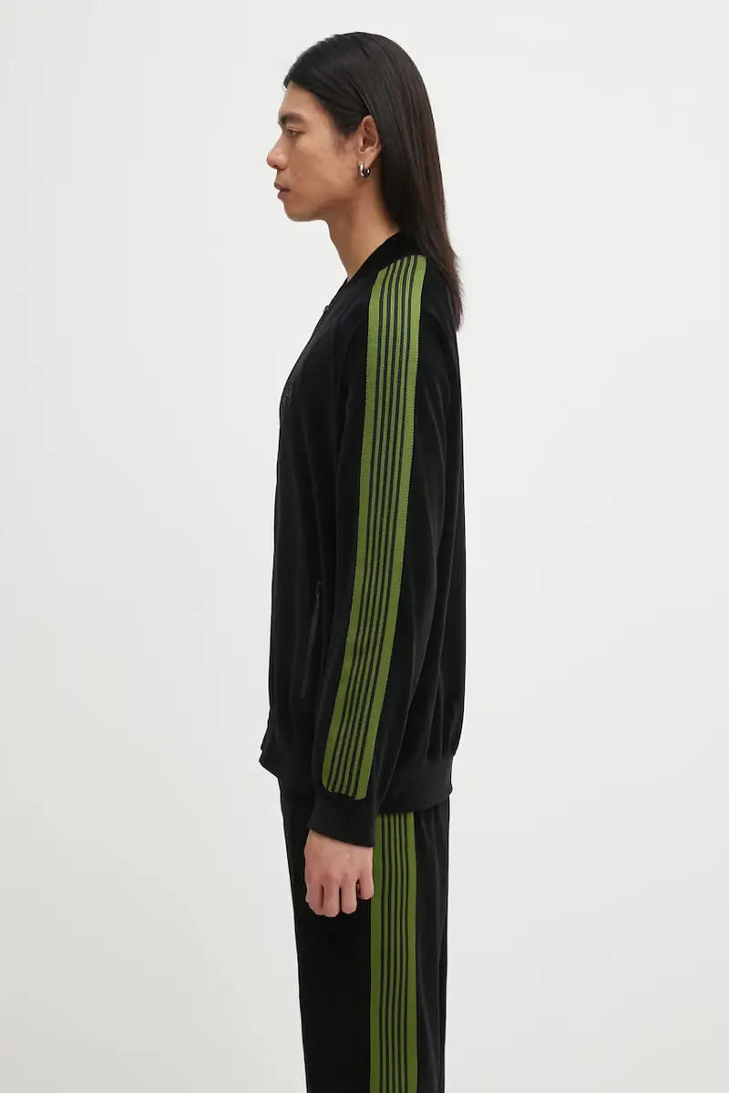 felpa Rib Collar uomo colore nero con applicazione RW323 miniatura 2