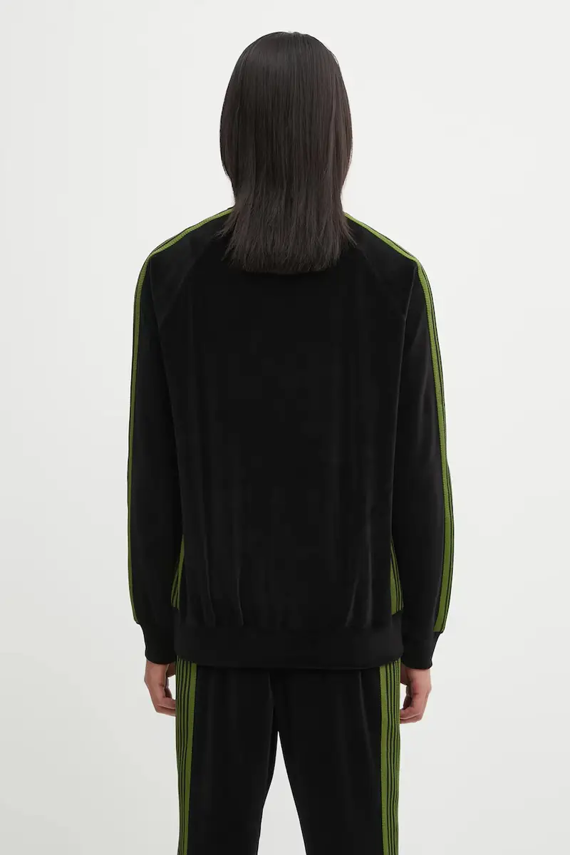 felpa Rib Collar uomo colore nero con applicazione RW323 miniatura 3