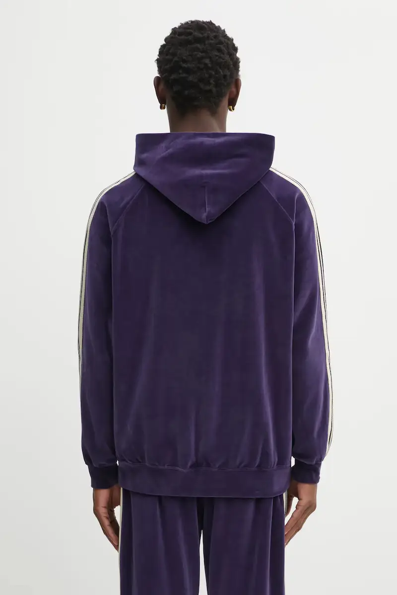 felpa Track Hoody uomo colore blu navy con cappuccio con applicazione RW324 miniatura 3