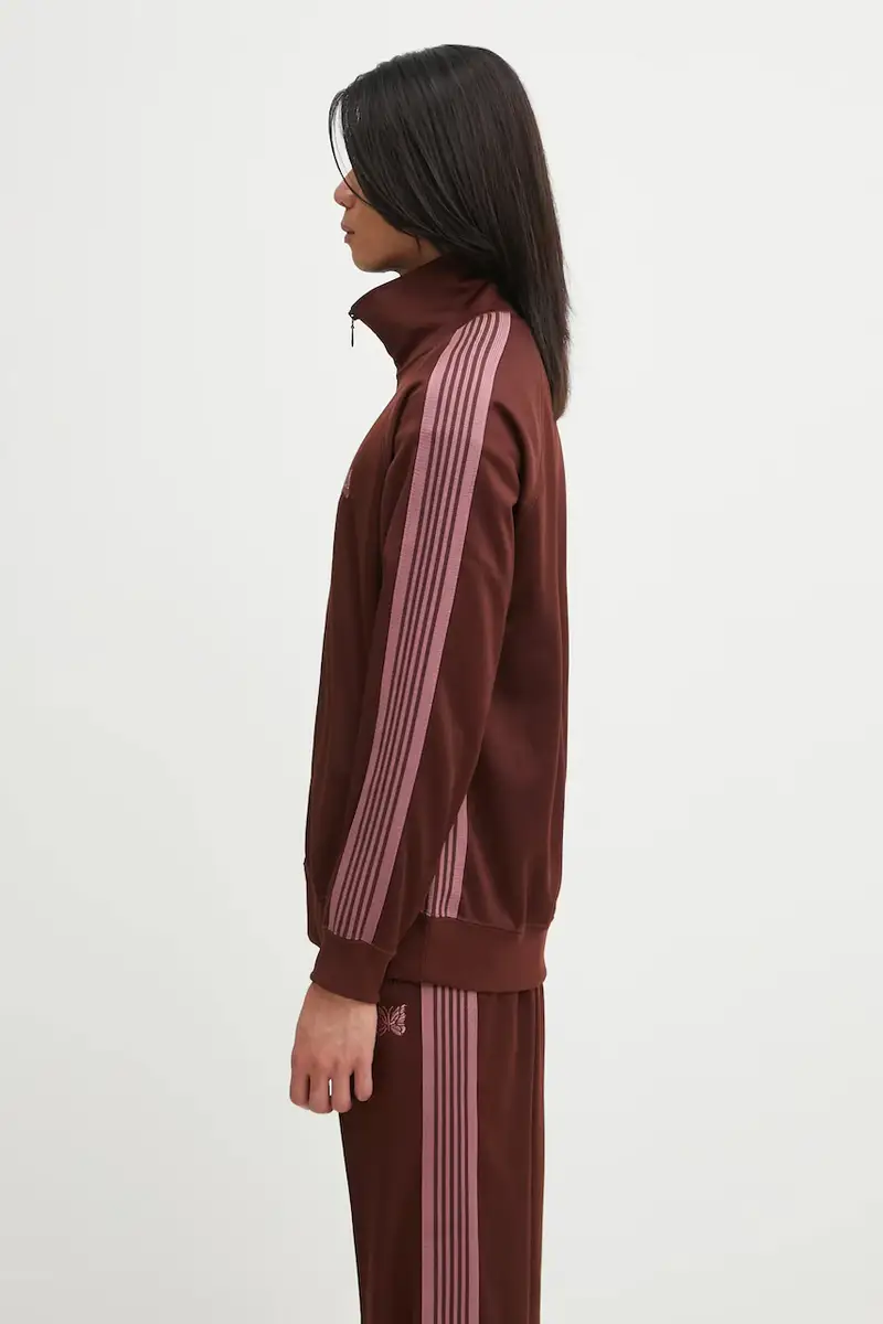 felpa Track Jacket uomo colore marrone con applicazione RW314 miniatura 2