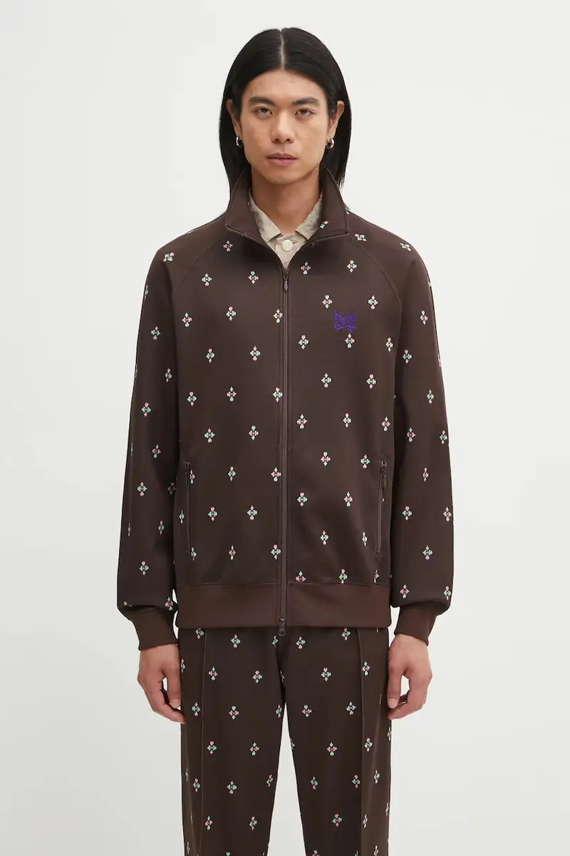 felpa Track Jacket uomo colore marrone RW312