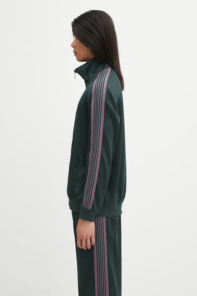 felpa Track Jacket uomo colore verde con applicazione RW314 miniatura 2