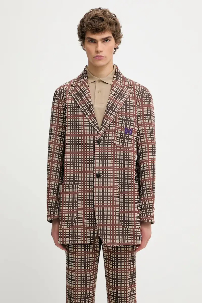 giacca 2B Poly Jacquard uomo colore marrone RW310