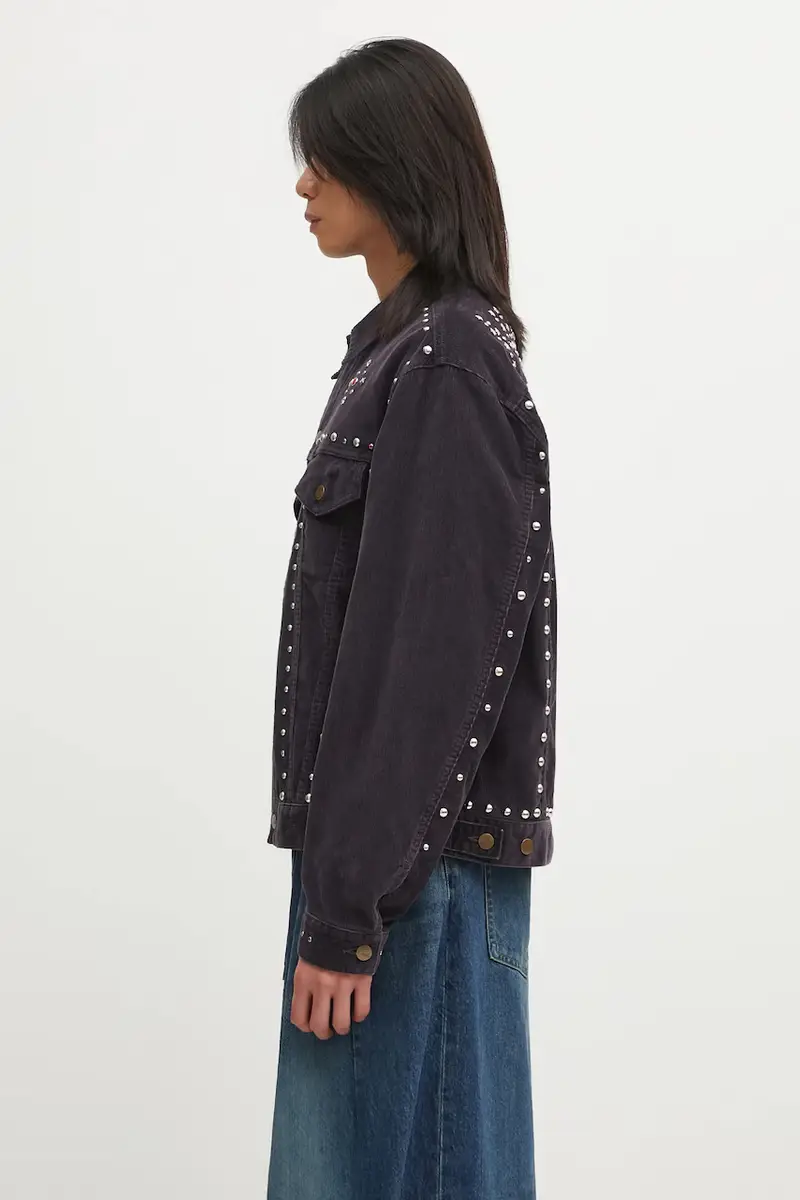 giacca in velluto a coste colore violetto RW167 miniatura 2