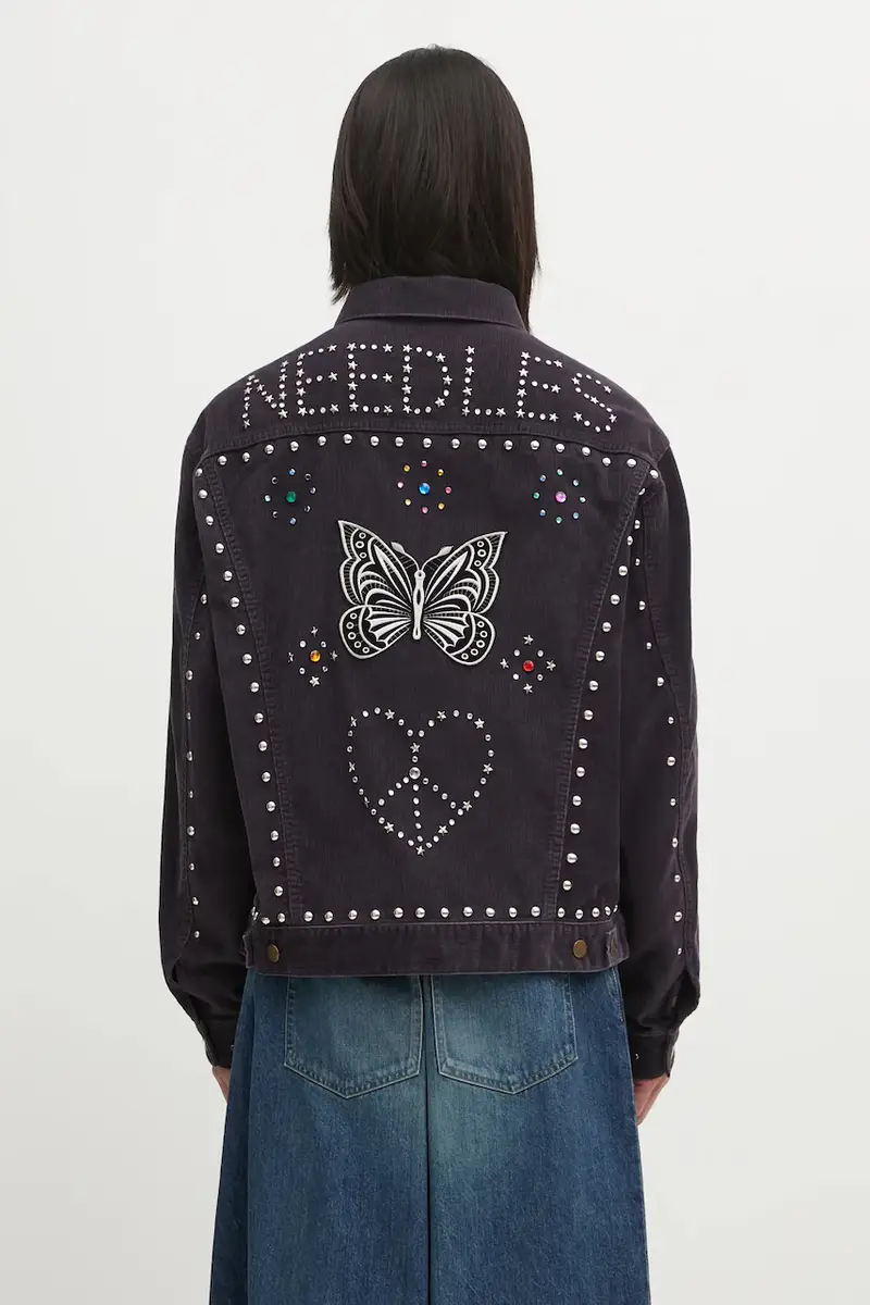 giacca in velluto a coste colore violetto RW167 miniatura 3