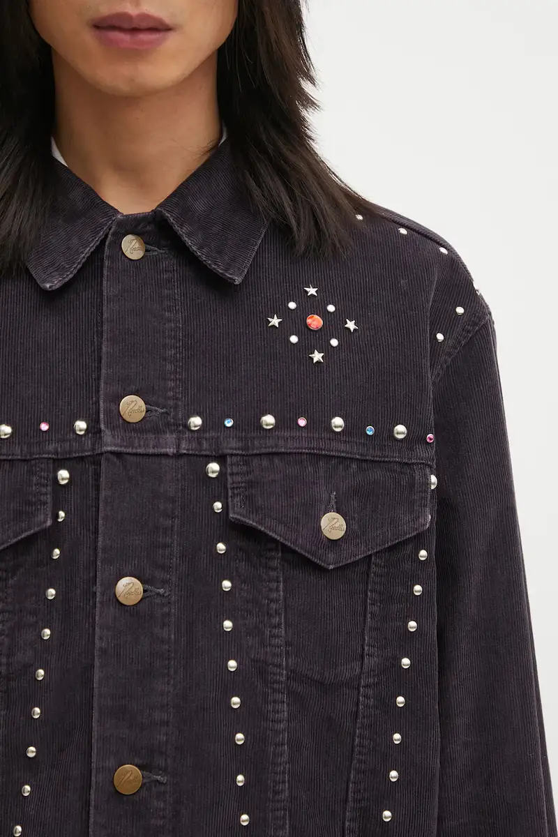 giacca in velluto a coste colore violetto RW167 miniatura 4