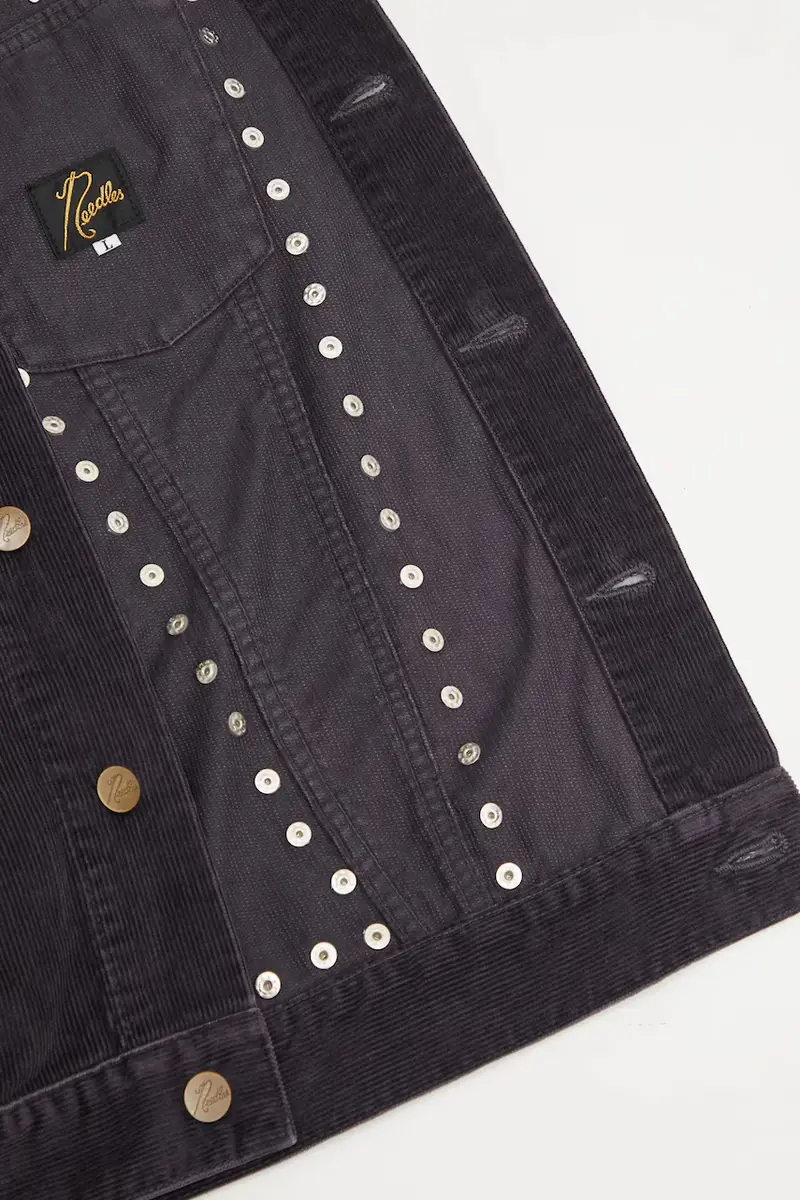 giacca in velluto a coste colore violetto RW167 miniatura 5