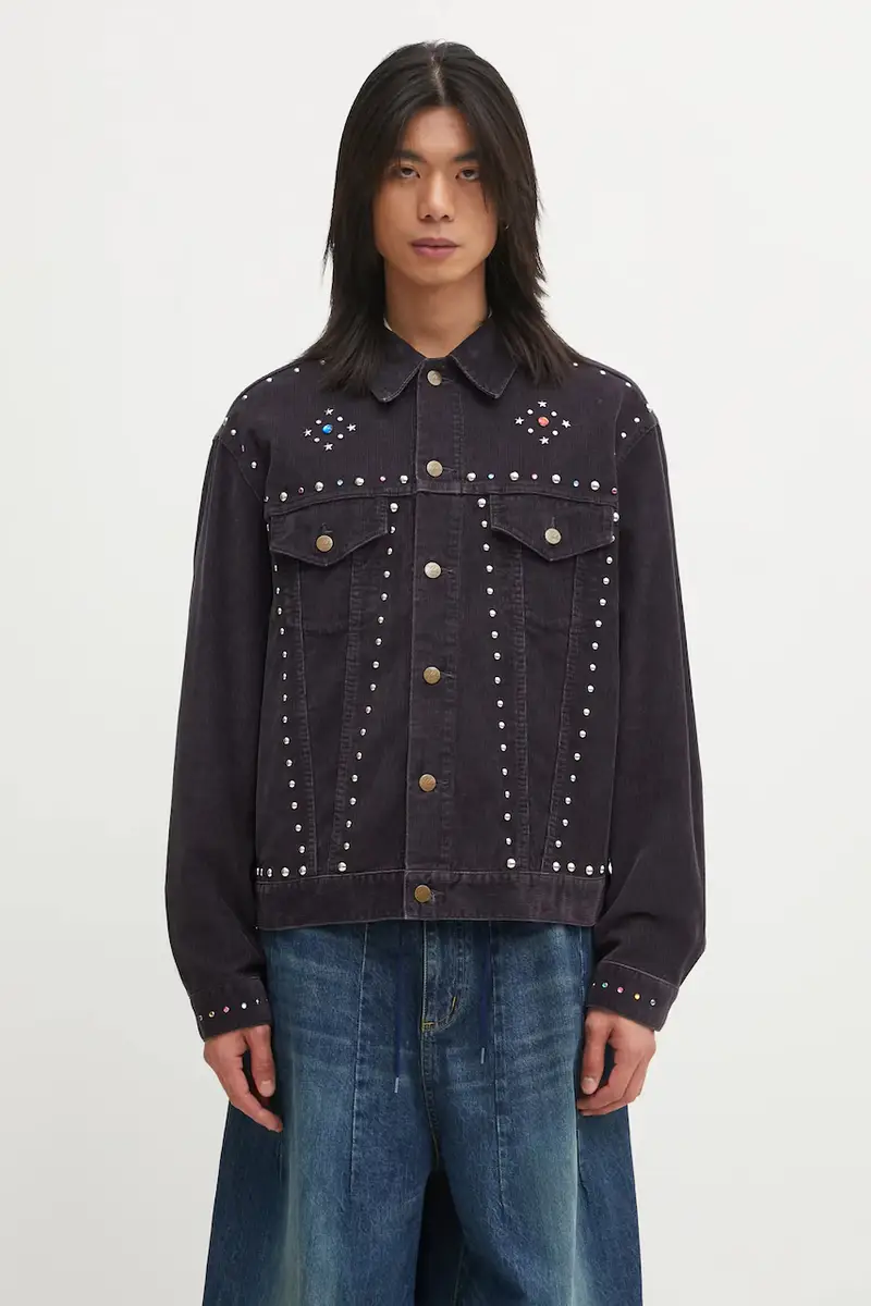 giacca in velluto a coste colore violetto RW167