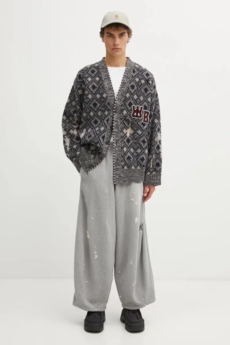 pantaloni tuta di cotone Deconstructed uomo colore grigio RW337 miniatura 5