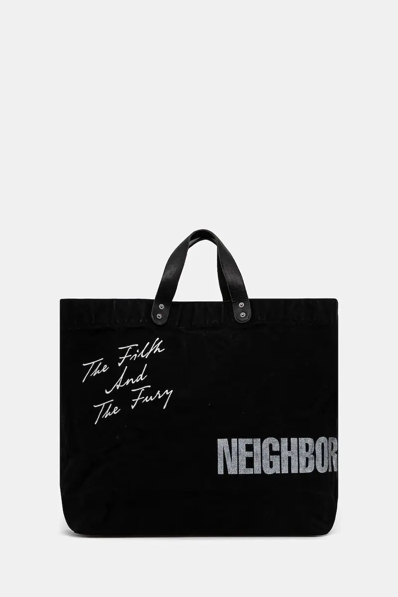 borsa Washed Canvas Tote Bag colore nero 242TQNH.CG01