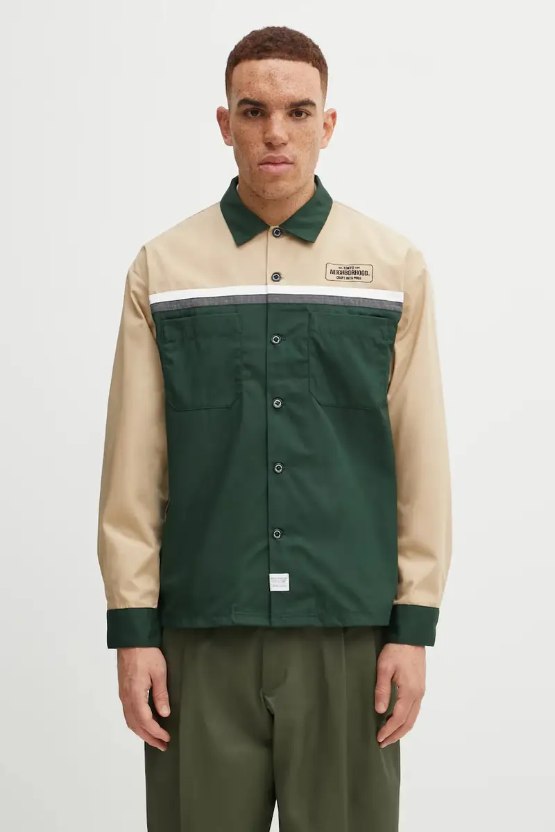 camicia CLASSIC WORK BICOLOR uomo colore verde 252TSNH.SHM02