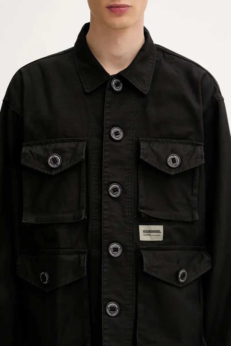 camicia in cotone Bdu Shirt Ls uomo colore nero 251SPNH.SHM04 miniatura 4