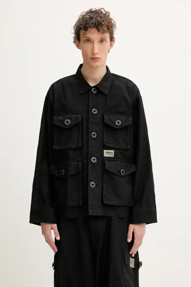 camicia in cotone Bdu Shirt Ls uomo colore nero 251SPNH.SHM04