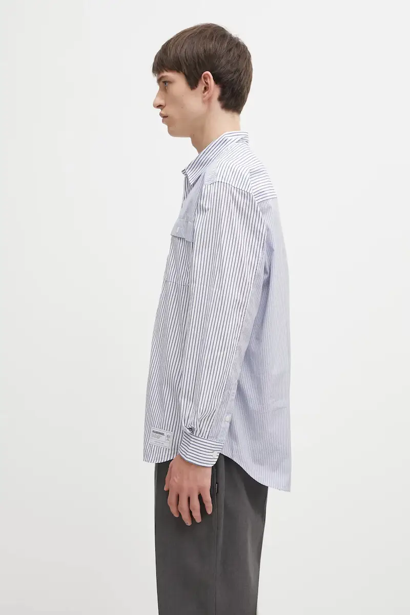 camicia in cotone MULTI STRIPE uomo colore blu 252SPNH.SHM05 miniatura 2