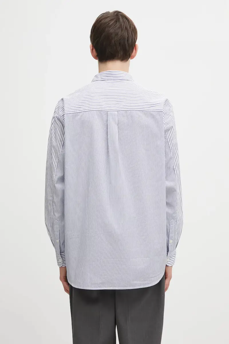 camicia in cotone MULTI STRIPE uomo colore blu 252SPNH.SHM05 miniatura 3