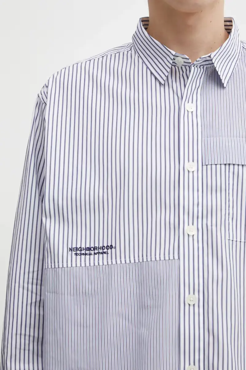 camicia in cotone MULTI STRIPE uomo colore blu 252SPNH.SHM05 miniatura 4