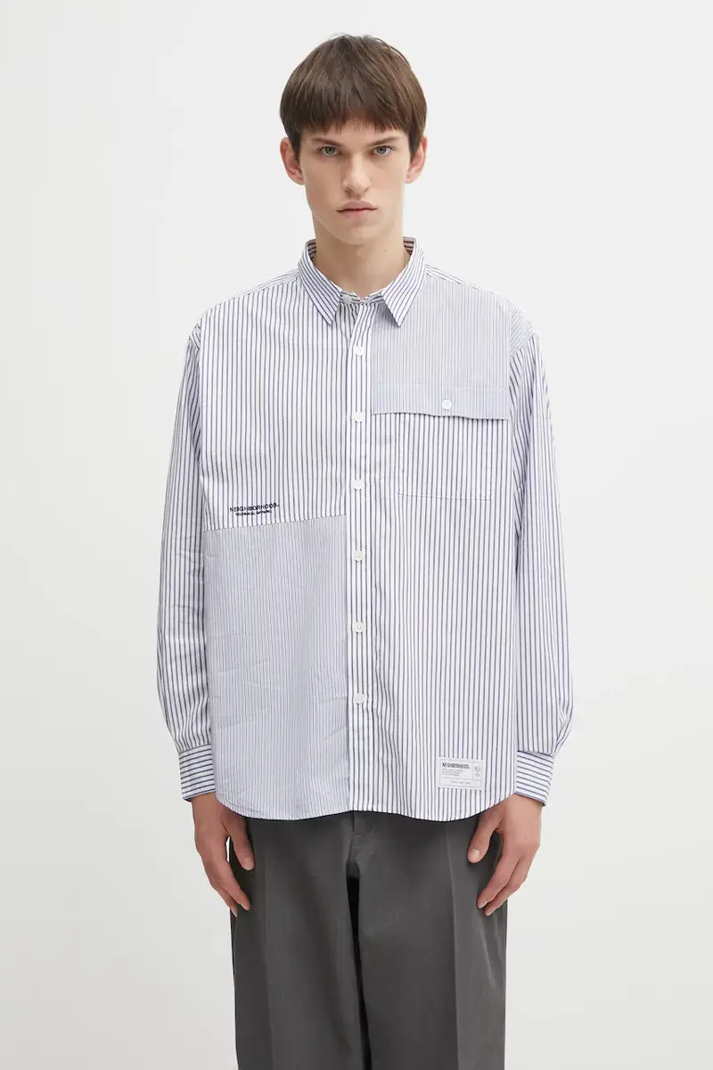 camicia in cotone MULTI STRIPE uomo colore blu 252SPNH.SHM05