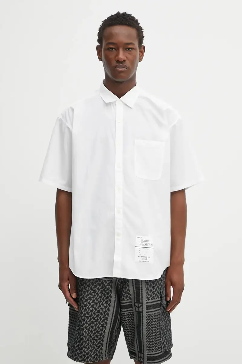 camicia in cotone trad shirt ss uomo colore bianco 251SPNH-SHM02