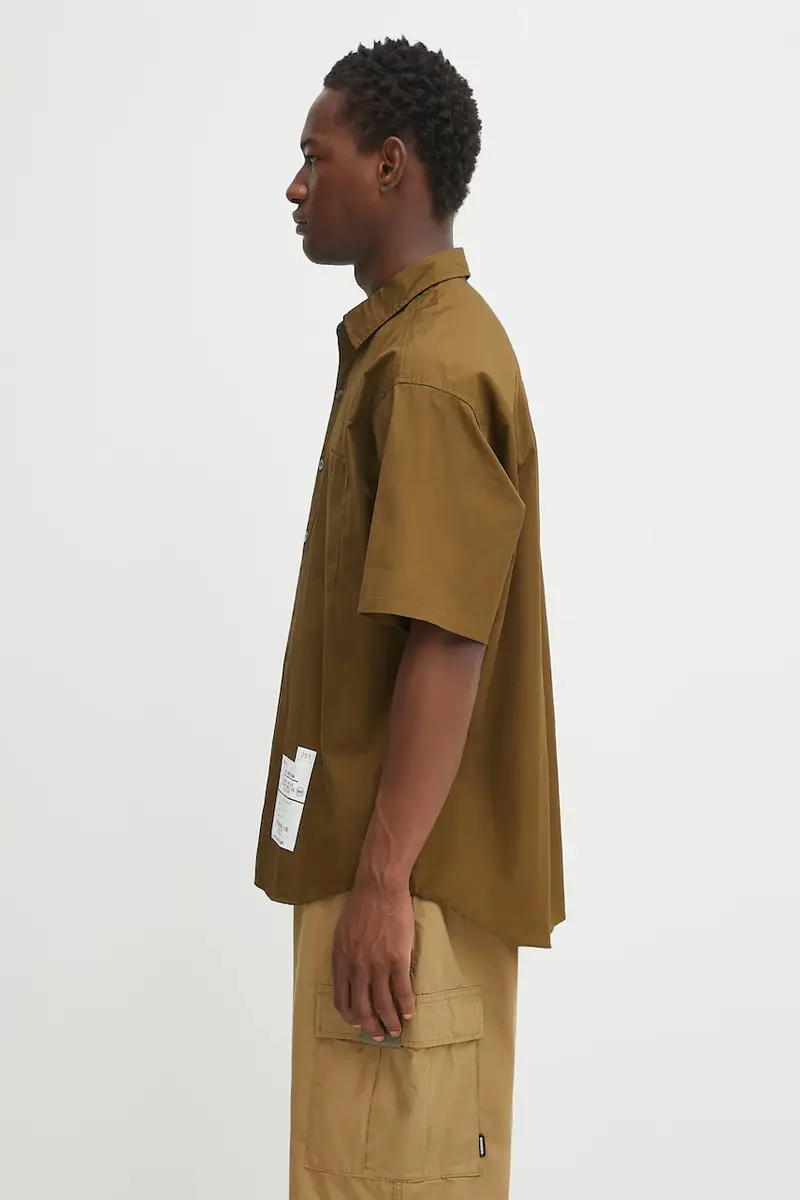 camicia in cotone trad shirt ss uomo colore verde 251SPNH-SHM02 miniatura 2