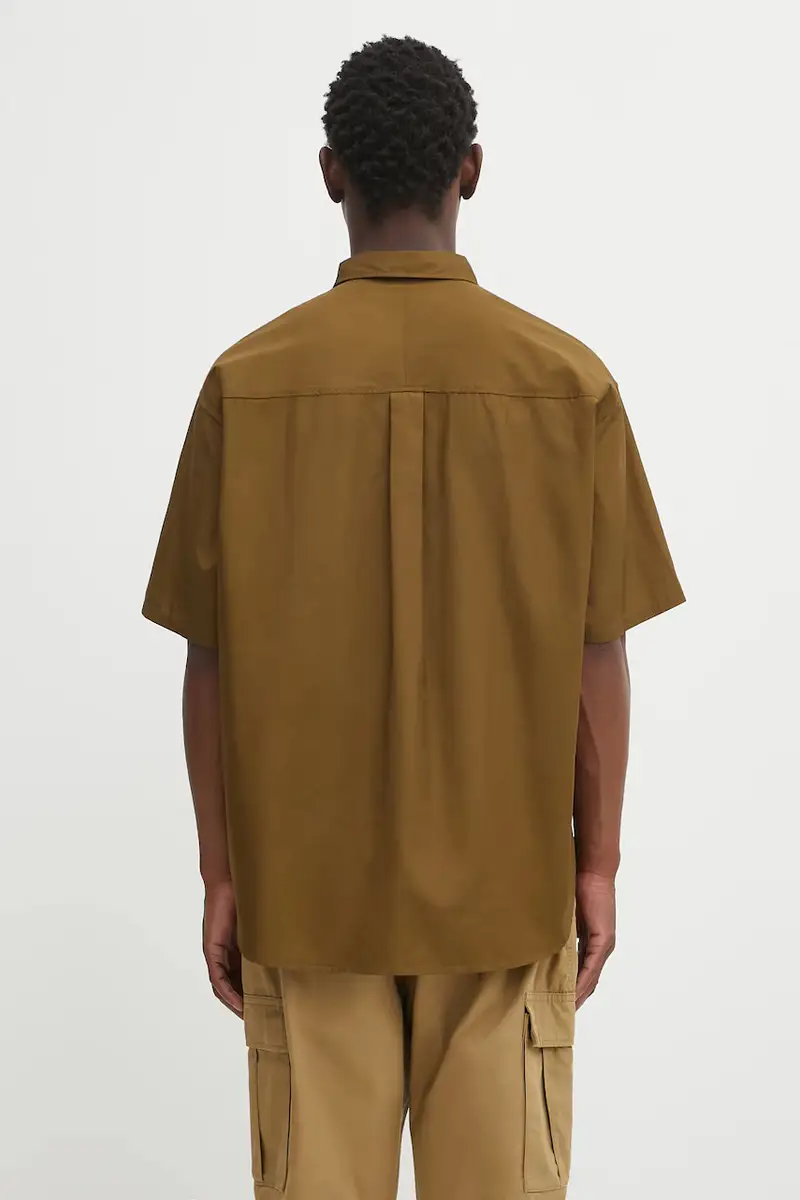 camicia in cotone trad shirt ss uomo colore verde 251SPNH-SHM02 miniatura 3