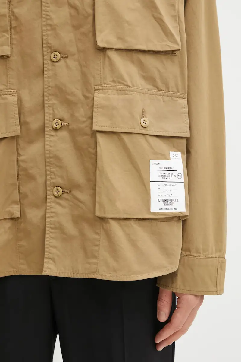 camicia in cotone UTILITY SHIRT LS uomo colore beige 252AQNH.SHM04 miniatura 4