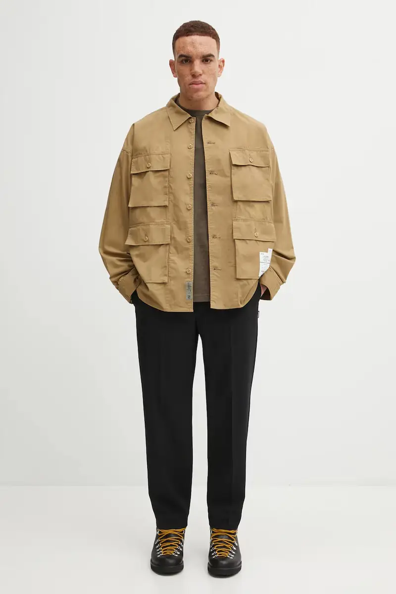 camicia in cotone UTILITY SHIRT LS uomo colore beige 252AQNH.SHM04 miniatura 5