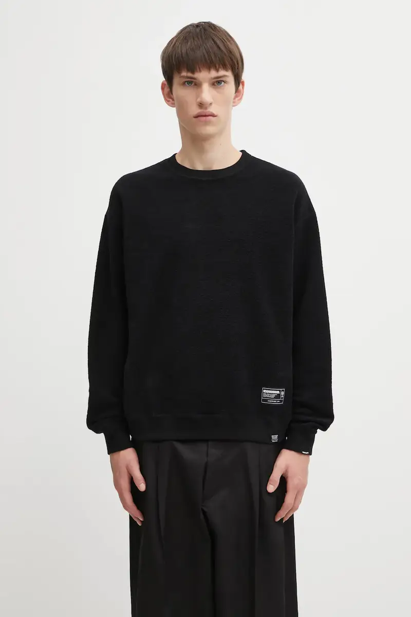 felpa in cotone double-face REVERSIBLE SWEAT colore nero 252UWNH.CSM07