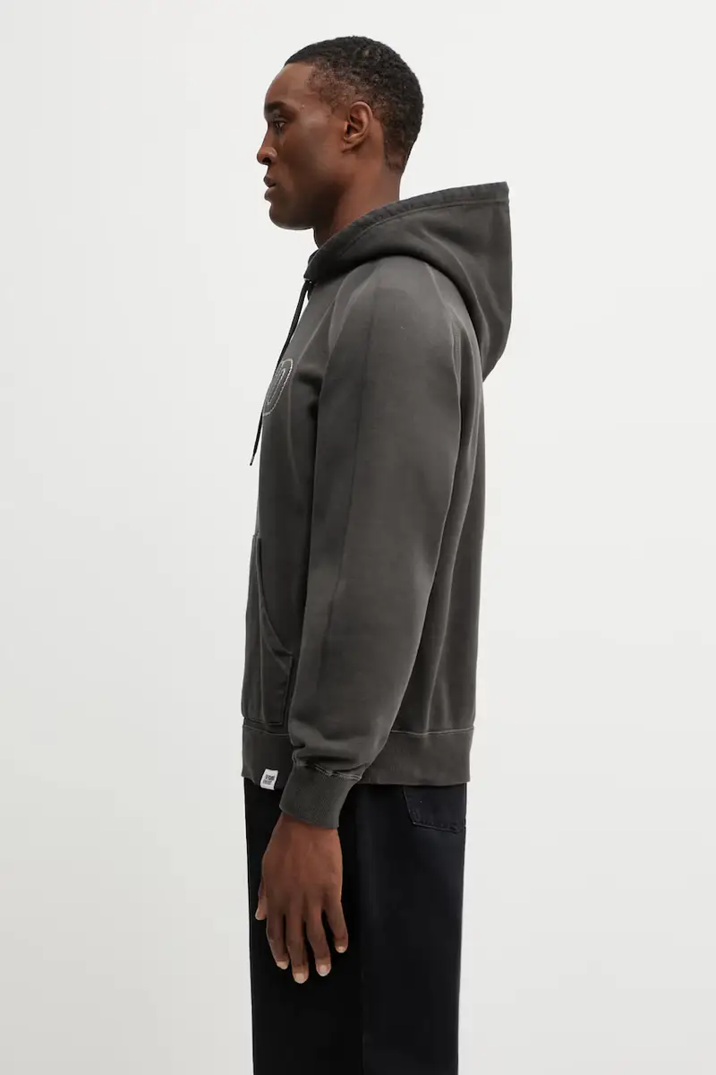 felpa in cotone PIGMENT DYED SWEAT uomo colore grigio con cappuccio 252FPNH.CSM05 miniatura 2