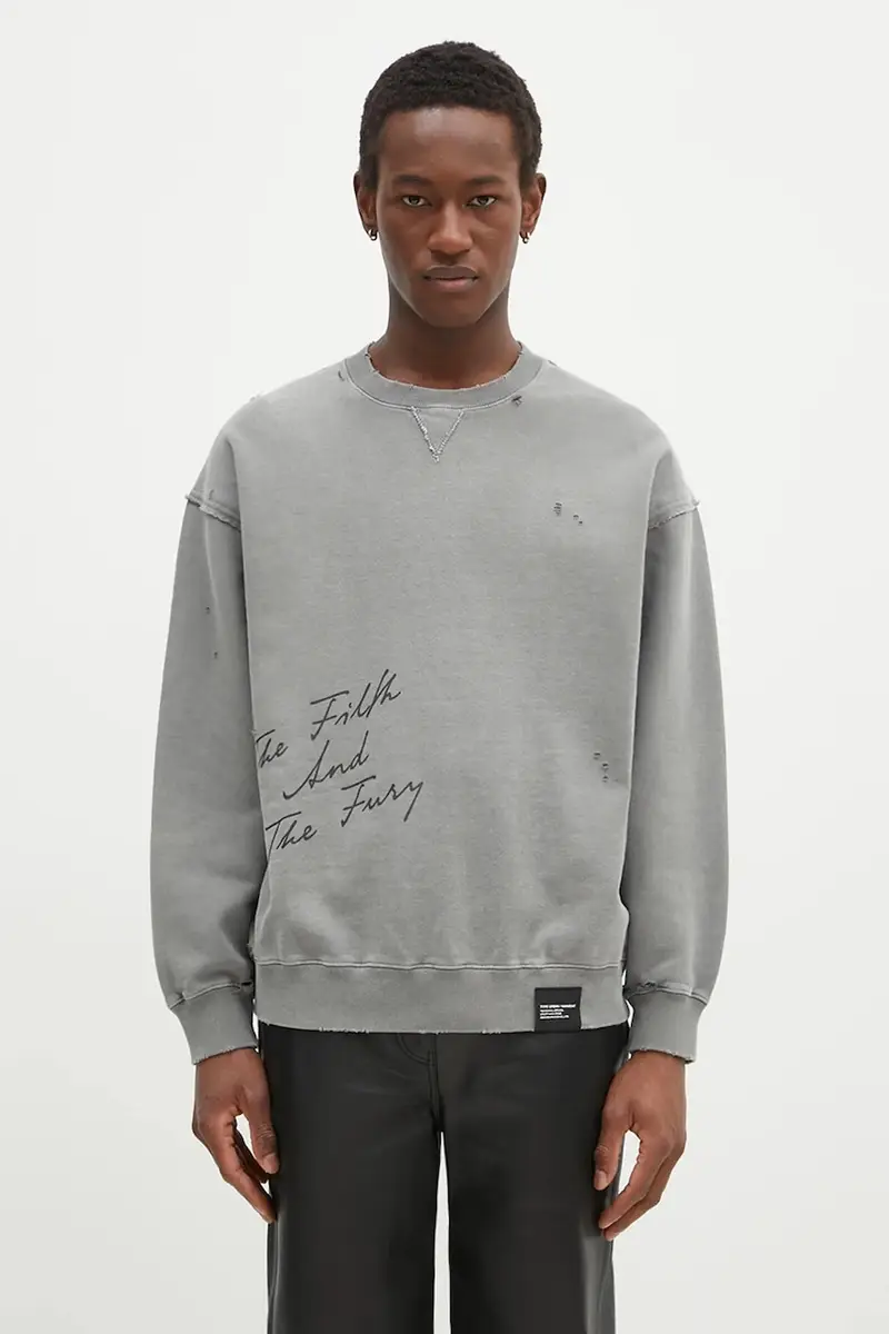 felpa in cotone uomo colore grigio 242OKNH.CSM01