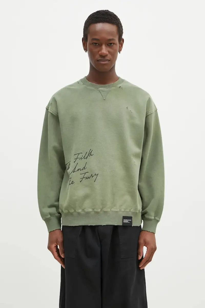 felpa in cotone uomo colore verde 242OKNH.CSM01