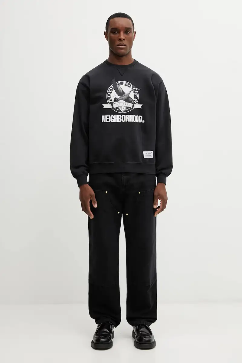 felpa in cotone X EDDIE BAUER WASHED uomo colore nero 252ZMEBN.CSM01 miniatura 5