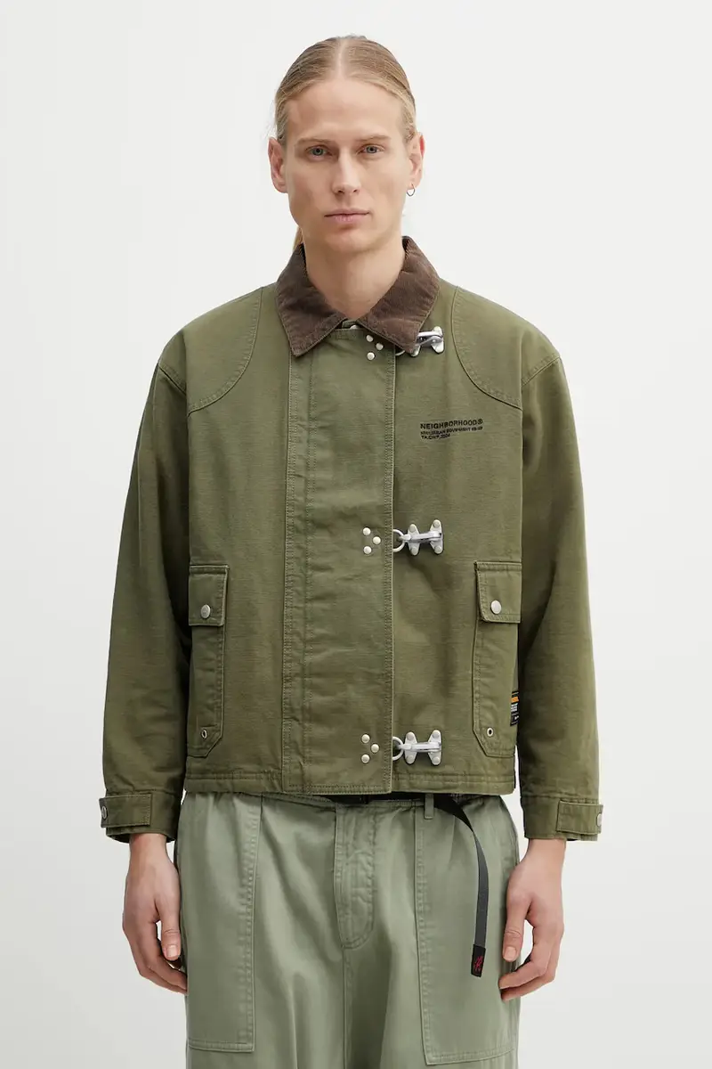 giacca in cotone FIREMAN colore verde 252AQNH.JKM02