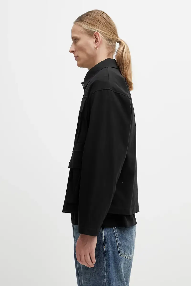 giacca in cotone UTILITY JACKET colore nero 252AQNH.JKM01 miniatura 2