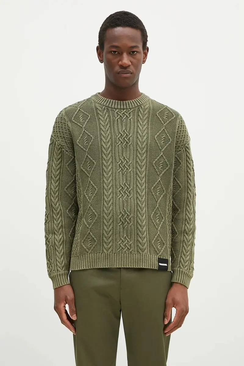 maglione in cotone uomo colore verde 24213NH.KNM01