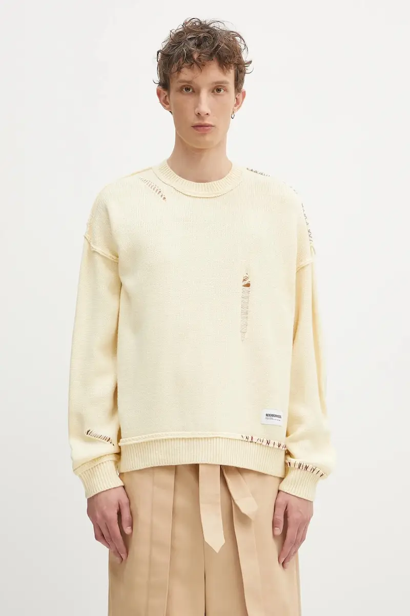 maglione in misto lana Savage Crewneck Sweater uomo colore giallo 242FUNH.KNM01