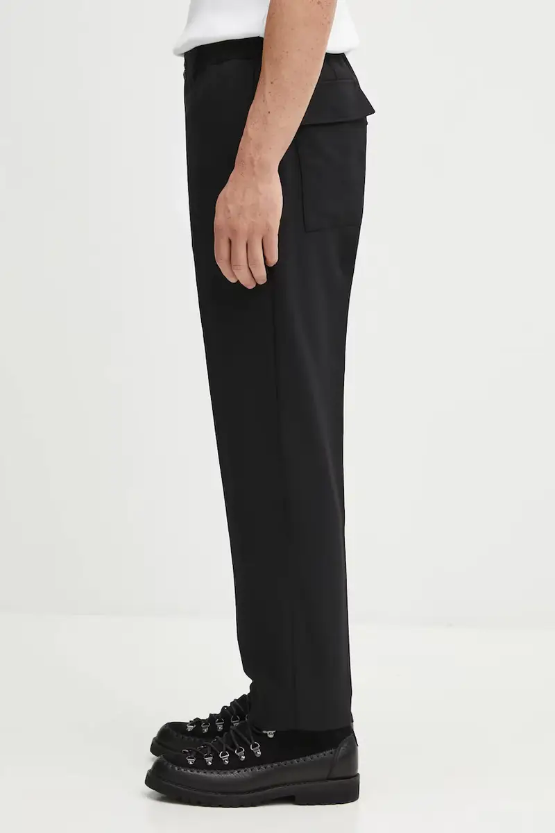 pantaloni con lana TAPERED SILHOUETTE colore nero 252ZANH.PTM03 miniatura 2