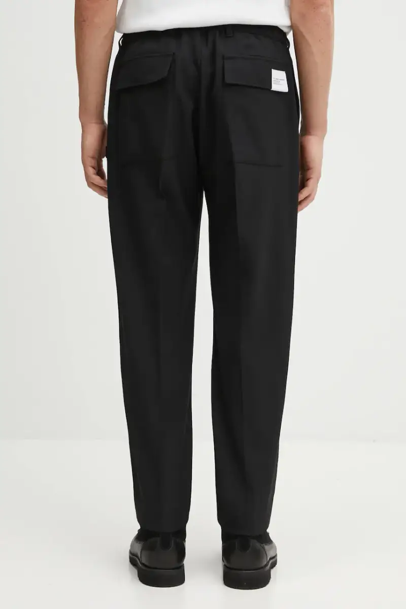pantaloni con lana TAPERED SILHOUETTE colore nero 252ZANH.PTM03 miniatura 3
