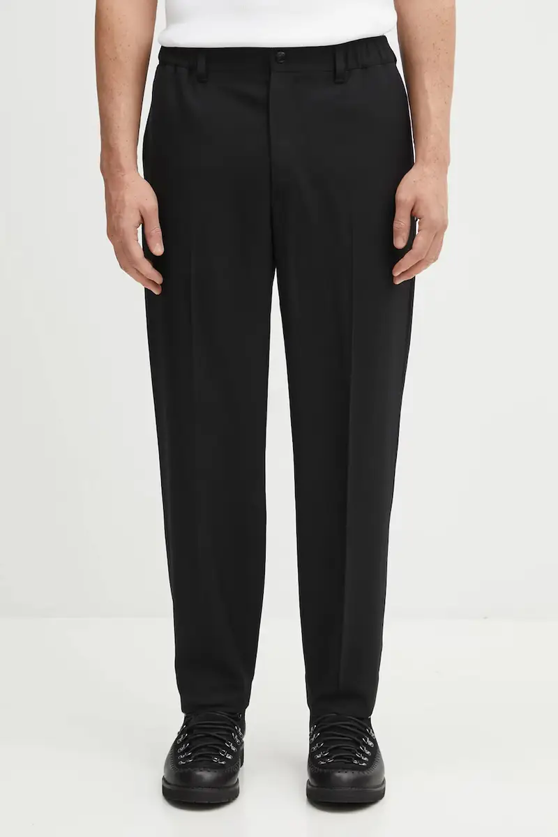 pantaloni con lana TAPERED SILHOUETTE colore nero 252ZANH.PTM03