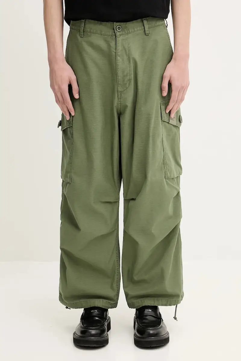 pantaloni in cotone Wide Cargo Pants uomo colore verde 251SPNH.PTM06