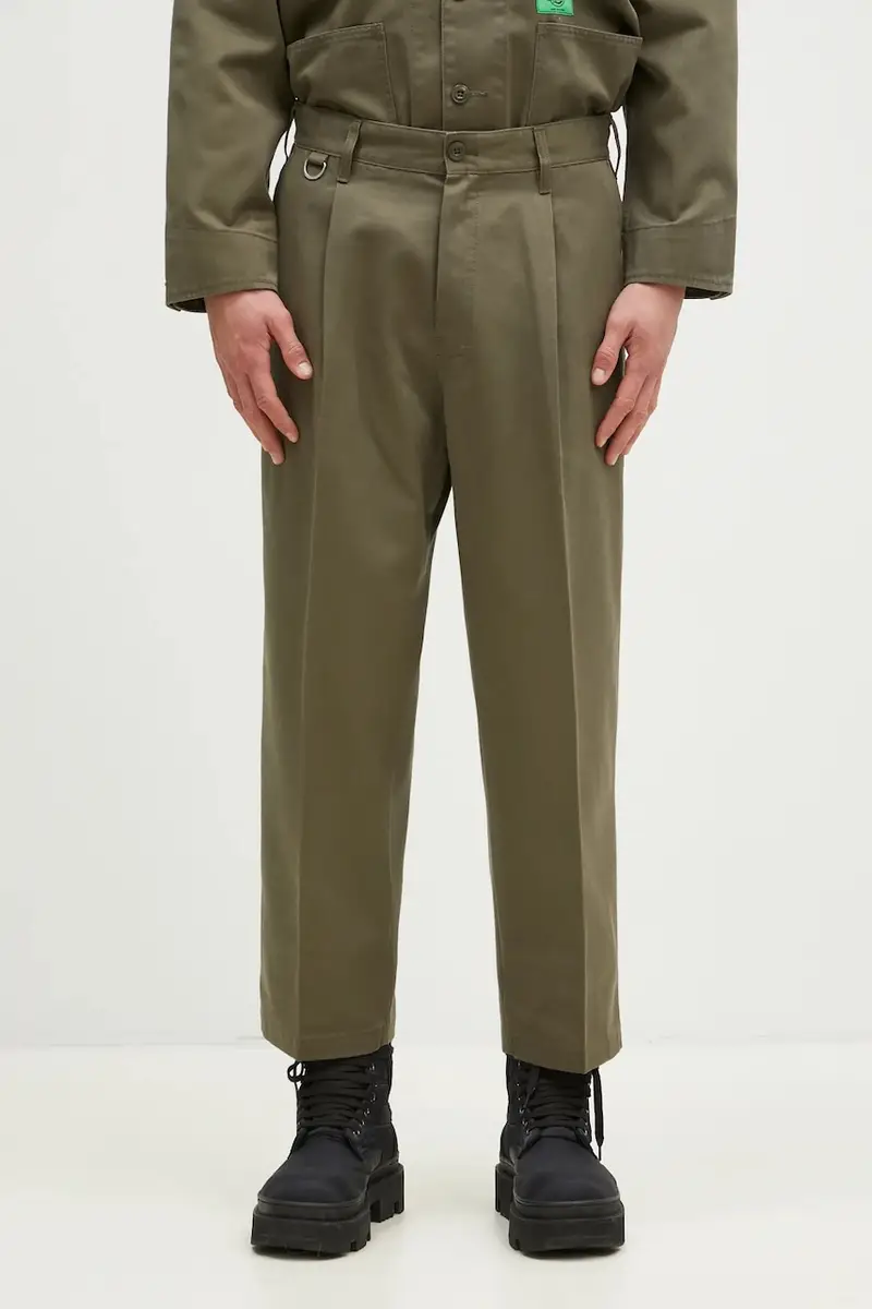 pantaloni NEIGHBORHOOD X Dickies . Tuck Wide Pants uomo colore verde 242VFDKN.PTM01